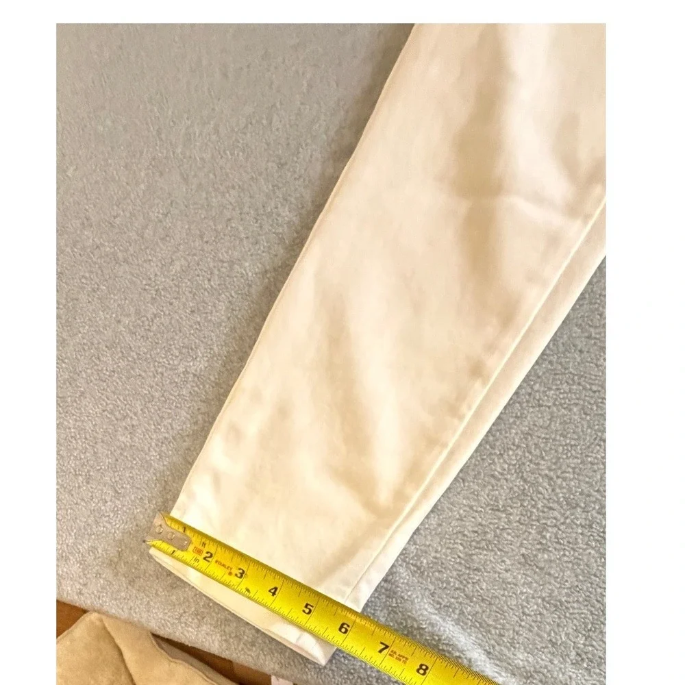 Michael Kors Womens White Slim Leg Stretch Cotton Trousers Pants Size 10 - Picture 7 of 7